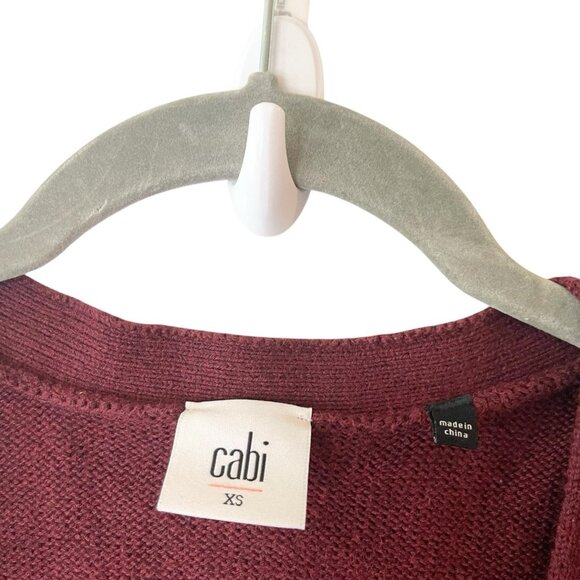 Cabi Women's Burgundy Catch Button Cardigan #3529 100%‎ Cotton Size XS - Picture 4 of 5